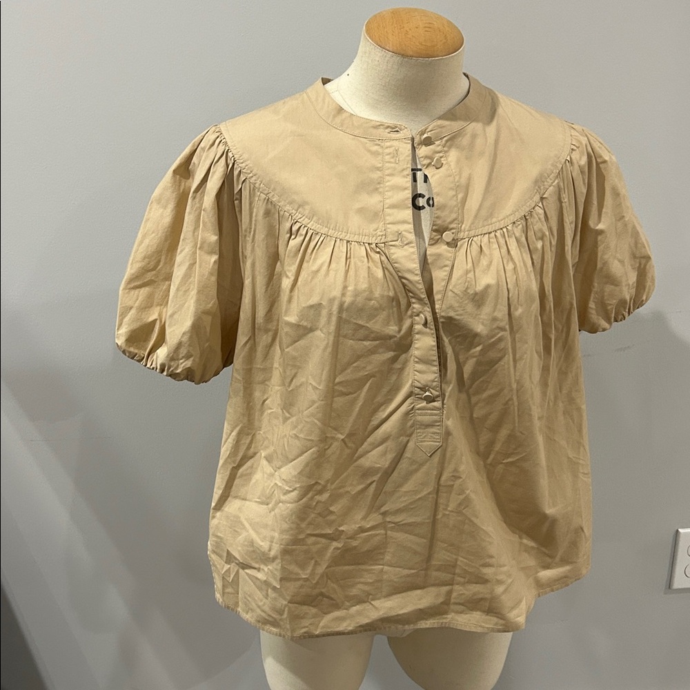 J. Crew Puff-sleeve cotton poplin popover top - Picture 5 of 7